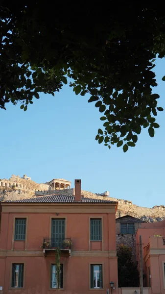 Acropolis Kopec Výhledem Starý Typ Vily — Stock fotografie