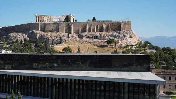 Akropolis Kukkula Takana Akropolis Museo — kuvapankkivalokuva