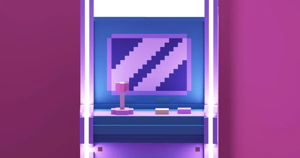 Retro Arcade Videospielkonsole Nahaufnahme Bildschirm Render Illustration — Stockfoto