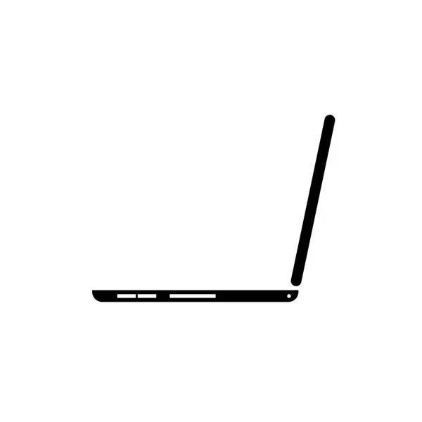 Laptop Perfil Lateral Ícone Vetor Ilustração — Vetor de Stock