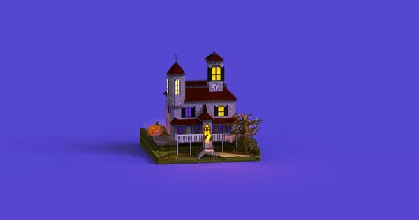 Ürkütücü ev 3D çizim çizimi