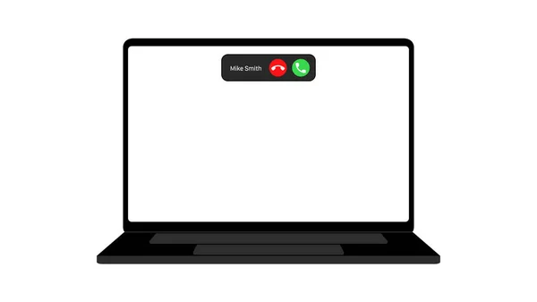 Macbook Call Screen Interface Menerima Tombol Tombol Menurun Panggilan Masuk - Stok Vektor