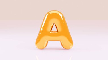 Harf 'Balon altın şekilli 3D çizim