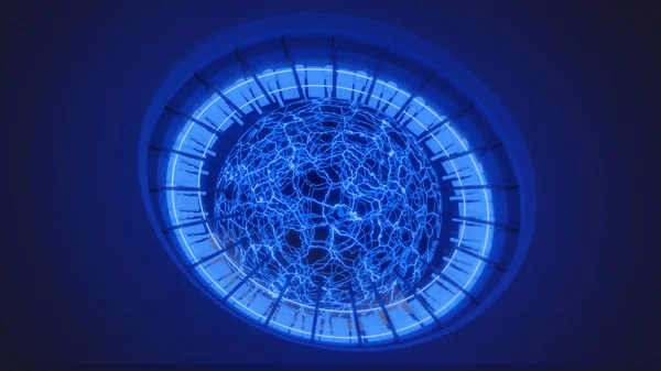 プラズマ抽象科学技術動的デザイン3Dレンダリングイラスト — ストック写真