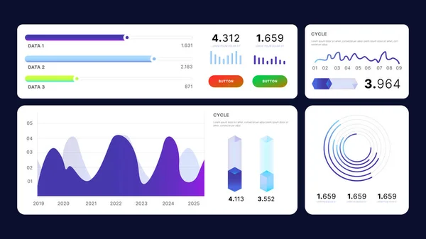 Dashbord Datateknologi Moderne Illustrasjon Brukergrensesnitt – stockvektor