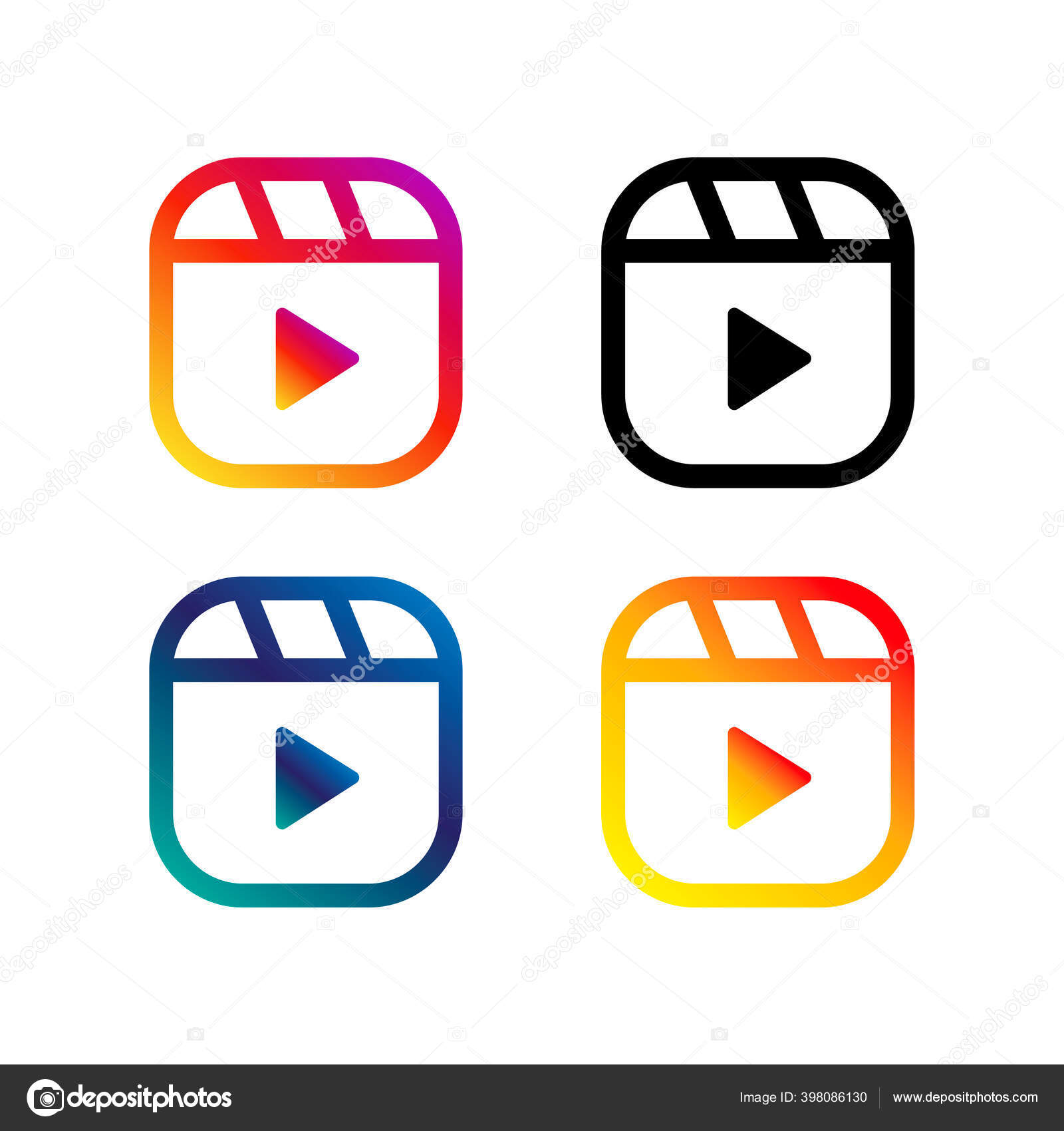 Instagram Reels Vector Icon Illustrations Stock Vector by