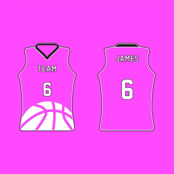 Basketbal Team Jersey Pakketten Mockup Template Set Vector Illustratie Eps — Stockvector