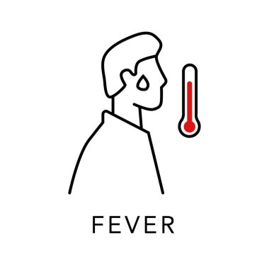 Corona belirtileri ateş hattı ikon vektör sembolü