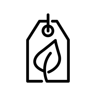 Yaprak etiketi çevre dostu çizgi vektör sembolü