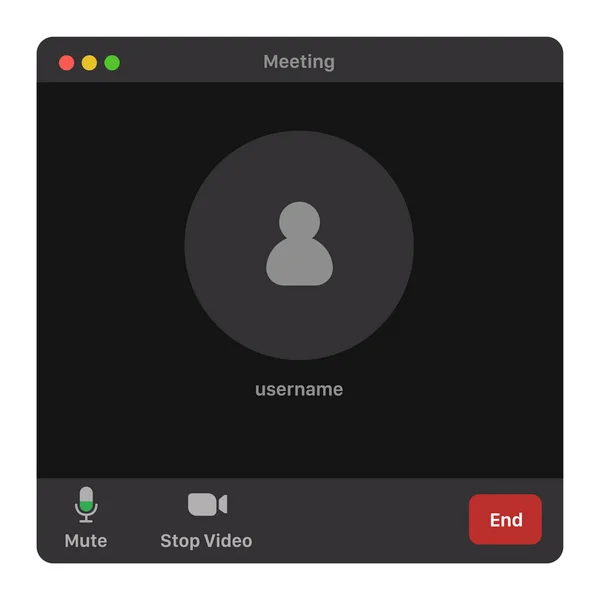 Video sohbet kullanıcı arayüzü, video çağrıları pencere örtüsü, vektör gösterimi