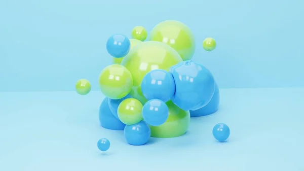 ダイナミック3D球体抽象的な3Dレンダリングイラスト — ストック写真