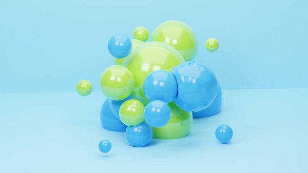 Dynamic Spheres Abstract Render Illustration Royalty Free Stock Images