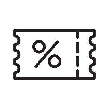 bilet indirimi çizgisi vektör simgesi