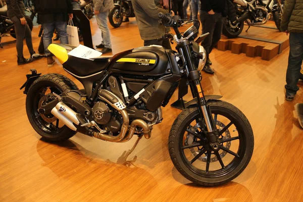 Istanbul Turquia Fevereiro 2018 Ducati Scrambler Exposição Motobike Istambul Centro — Fotografia de Stock