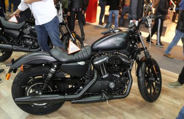 Istanbul, Türkiye - 25 Şubat 2018: Harley-Davidson Motosiklet Motobike Istanbul Istanbul Sergi Sarayı'ekranda