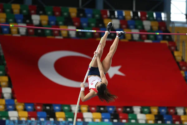 Istanbul Turquia Fevereiro 2018 Pólo Atleta Indefinido Abaulando Durante Copa — Fotografia de Stock