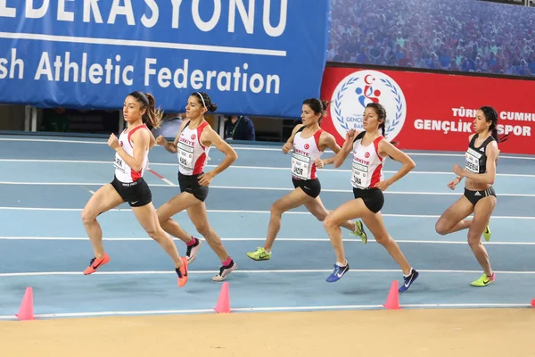 Istanbul Turquía Febrero 2018 Atletas Corriendo Durante Copa Estambul Atletismo — Foto de Stock