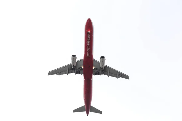 Stambuł Turcja Lutego 2018 Atlasglobal Airbus A321 231 1950 Lądowania — Zdjęcie stockowe