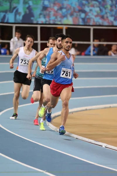 Istanbul Turquia Fevereiro 2018 Atletas Que Correm Durante Campeonato Turco — Fotografia de Stock