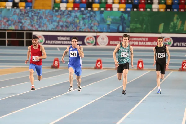 Istanbul Türkiye Şubat 2018 Metre Turkcell Türk Atletizm Şampiyonası Sırasında — Stok fotoğraf