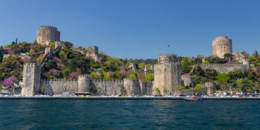 Rumelian Castle in Bosphorus Strait Coast of Istanbul City, Turkey clipart