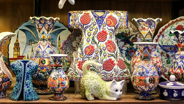 Turecká Keramika Grand Bazaar Město Istanbul Turecko — Stock fotografie