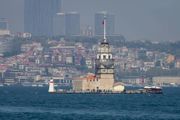 Stanbul Boğazı Ndaki Bakireler Kulesi Stanbul Kenti Türkiye — Stok fotoğraf