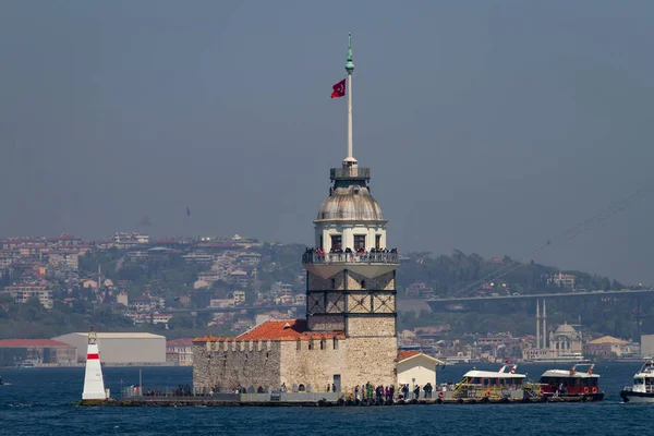 Stanbul Boğazı Ndaki Bakireler Kulesi Stanbul Kenti Türkiye — Stok fotoğraf