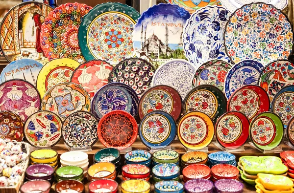 Turkish Ceramics Spice Bazaar Istanbul City Turkey — Stock Photo, Image