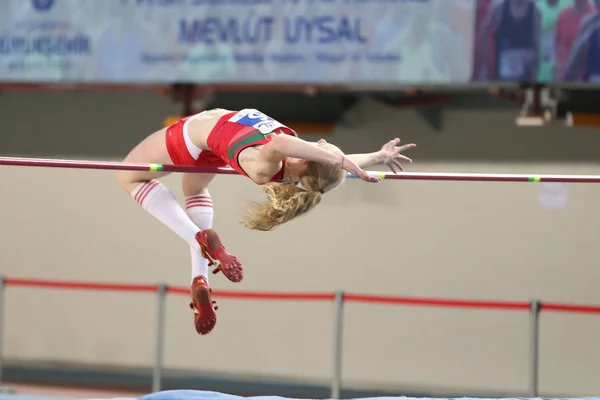 Istanbul Türkei März 2018 Undefinierter Athlet Hochsprung Bei Internationalem U18 — Stockfoto