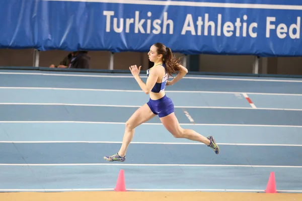 Istanbul Turquía Marzo 2018 Atleta Indefinido Corriendo Durante Partido Atlético — Foto de Stock