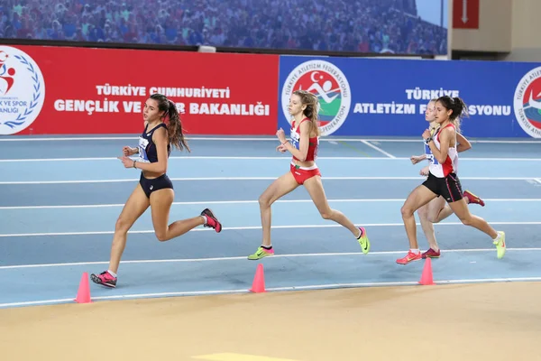 Istanbul Turkije Maart 2018 Atleten Lopen Tijdens Het International U18 — Stockfoto
