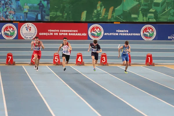 Istanbul Turquía Marzo 2018 Atletas Corriendo Metros Durante International U18 —  Fotos de Stock