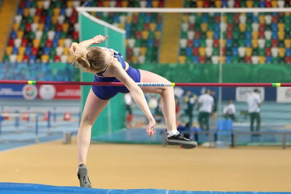 Istanbul Türkei März 2018 Undefinierter Athlet Hochsprung Bei Internationalem U18 — Stockfoto