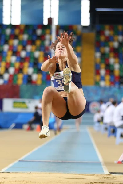 Istanbul Turkey March 2018 Undefined Athlete Long Jumping International U18 — Stock Photo, Image