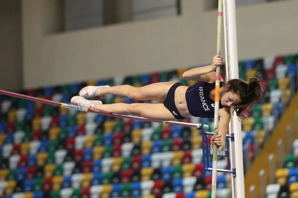 Istanbul Turkije Maart 2018 Undefined Atleet Polsstok Tijdens Internationale U18 — Stockfoto