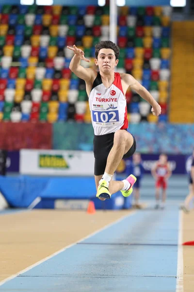 Istanbul Turecko Března 2018 Nedefinovaný Sportovec Trojitý Skok Během Mezinárodní — Stock fotografie