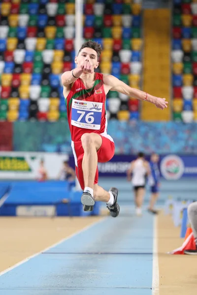 Istanbul Turquia Março 2018 Atleta Indefinido Salto Triplo Durante International — Fotografia de Stock