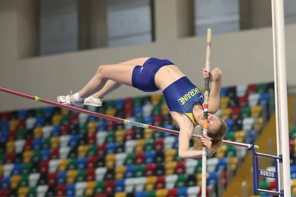 Stambuł Turcja Marca 2018 Niezdefiniowane Sportowiec Skoku Tyczce Podczas Międzynarodowe — Zdjęcie stockowe