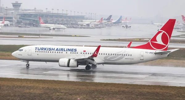 Stambuł Turcja Marca 2018 Turkish Airlines Lądowania Boeinga 737 8F2 — Zdjęcie stockowe