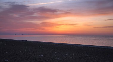 Çıralı Ceach Antalya şehir, Türkiye'de güneş doğarken