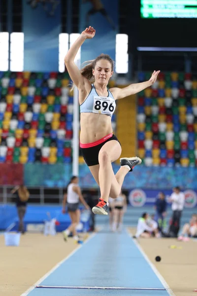 Istanbul Turecko Března 2018 Nedefinovaný Sportovec Dlouhé Skoky Během Turecké — Stock fotografie