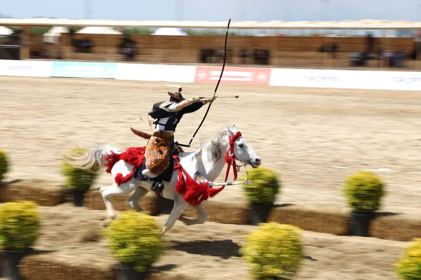 Istanbul Türkei Mai 2018 Japanische Yabusame Demonstration Während Des Etnospor — Stockfoto