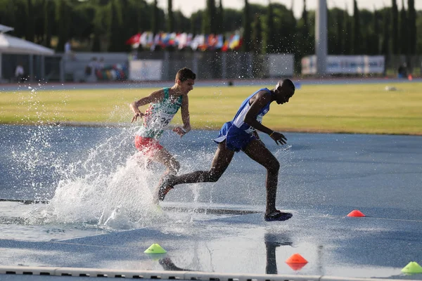 Istanbul Türkiye Haziran 2018 Balkan Atletizm Şampiyonası Sırasında Çalışan Sporcular — Stok fotoğraf