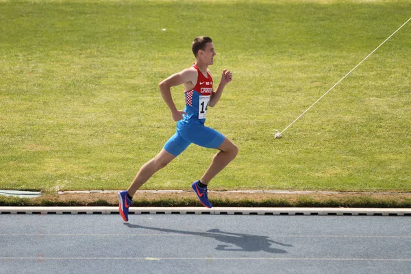 Istanbul Turkije Juni 2018 Undefined Atleet Lopen Tijdens Balkan U18 — Stockfoto