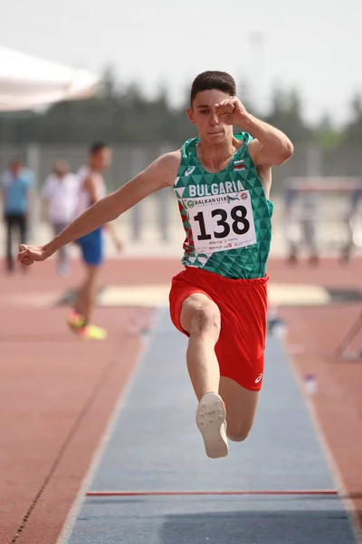 Istanbul Turchia Giugno 2018 Atleta Indefinito Triplo Salto Durante Campionati — Foto Stock