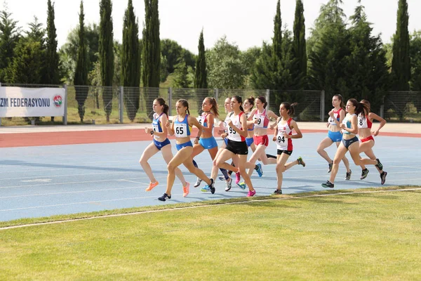Istanbul Turquía Junio 2018 Atletas Corriendo Durante Campeonato Atletismo Sub —  Fotos de Stock