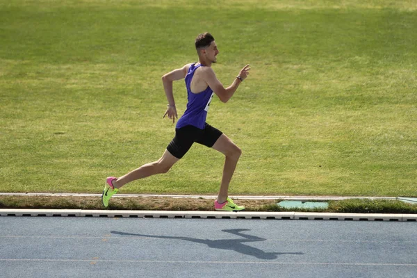 Istanbul Turkiet Juni 2018 Odefinierad Idrottsman Kör Balkan U18 Friidrott — Stockfoto