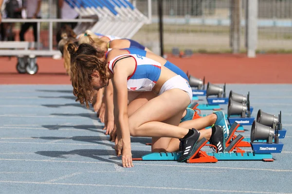 Istanbul Turquía Junio 2018 Atletas Corriendo Durante Campeonato Atletismo Sub — Foto de Stock