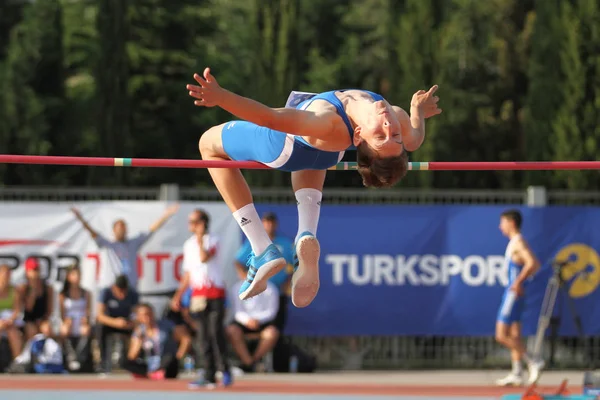 Istanbul Türkiye Haziran 2018 Tanımsız Atlet Balkan Atletizm Şampiyonası Sırasında — Stok fotoğraf